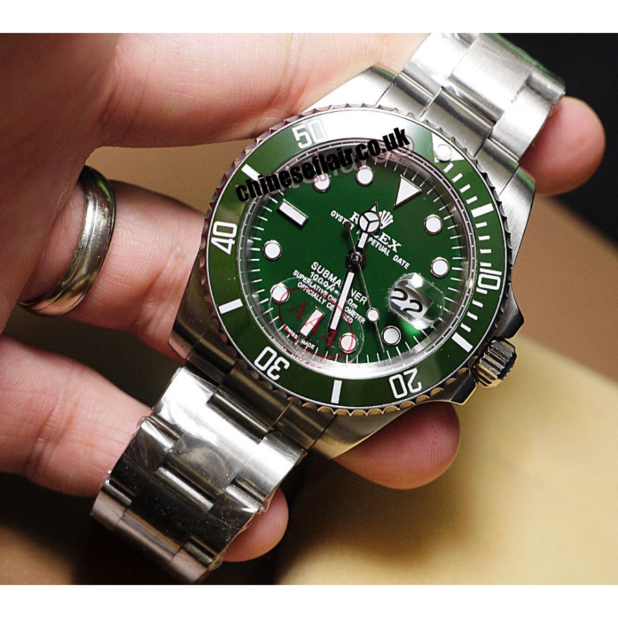 Copy Rolex Submariner Watch For Sale: SS Green Ceramic